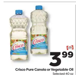 Weis Markets Crisco Pure Canola or Vegetable Oil offer