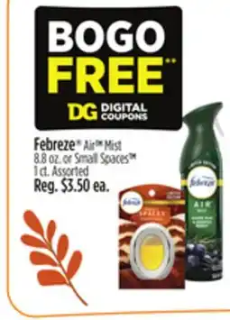 Dollar General Febreze Air TM Mist 8.8 oz. or Small Spaces TM 1 ct offer