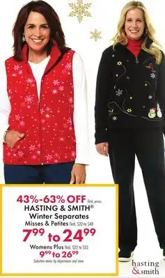 Boscov's HASTING & SMITH Winter Separates Misses & Petites offer