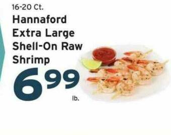 Hannaford Hannaford Extra Large Shell-on Raw Shrimp offer