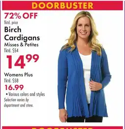 Boscov's Birch Cardigans Misses & Petites offer