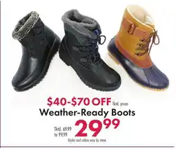 Boscov's Weather-Ready Boots offer