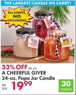 Boscov's A CHEERFUL GIVER 34-oz. Papa Jar Candle offer