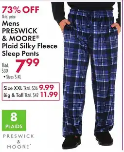 Boscov's Mens PRESWICK & MOORE Plaid Silky Fleece Sleep Pants offer