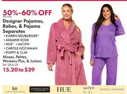 Boscov's Designer Pajamas, Robes, & Pajama Separates offer
