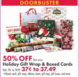 Boscov's Holiday Gift Wrap & Boxed Cards offer