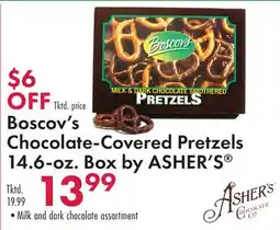 Boscov's Chocolate-Covered Pretzels 14.6-oz. Box by ASHER'S offer