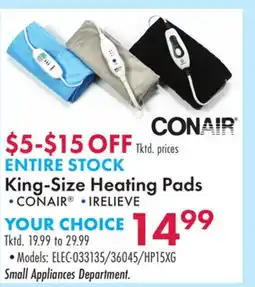 Boscov's ENTIRE STOCK King-Size Heating Pads offer