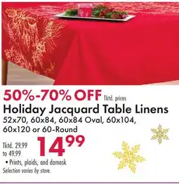 Boscov's Holiday Jacquard Table Linens offer