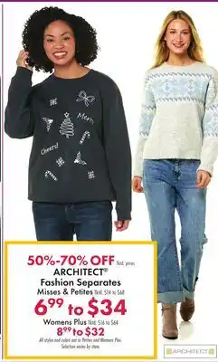Boscov's ARCHITECT Fashion Separates offer