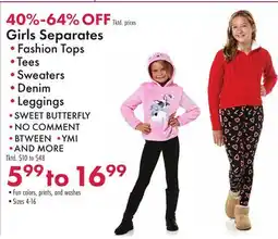 Boscov's Girls Separates offer