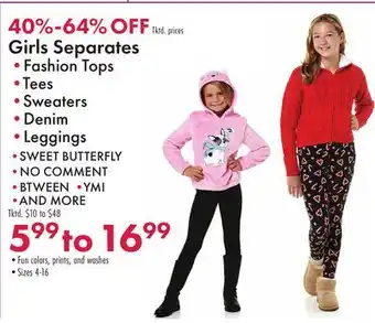 Boscov's Girls Separates offer