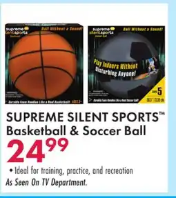 Boscov's SUPREME SILENT SPORTS Basketball & Soccer Ball offer