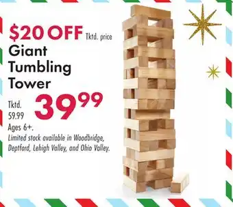 Boscov's Giant Tumbling Tower offer