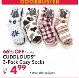 Boscov's CUDDL DUDS 3-Pack Cozy Socks offer