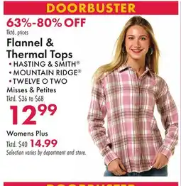 Boscov's Flannel & Thermal Tops offer