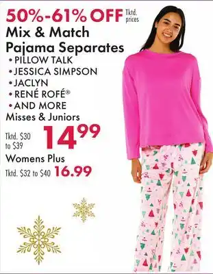 Boscov's Pajama Separates offer