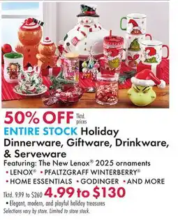 Boscov's Holiday Dinnerware, Giftware, Drinkware, & Serveware offer