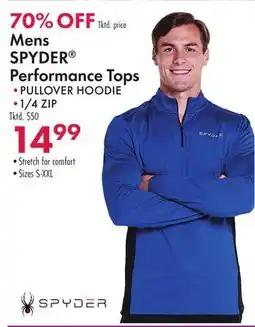 Boscov's Mens SPYDER Performance Tops offer