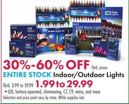 Boscov's ENTIRE STOCK Indoor/Outdoor Lights offer