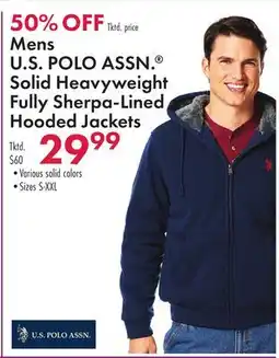 Boscov's Mens U.S POLO ASSN. Solid Heavyweight Fully Sherpa-Lined Hooded Jackets offer