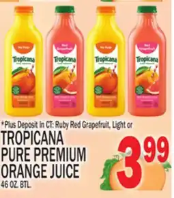 C Town TROPICANA PURE PREMIUM ORANGE JUICE offer