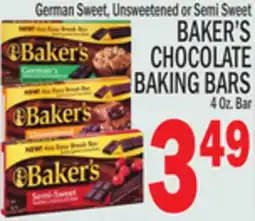 C Town BAKER'S CHOCOLATE BAKING BARS offer