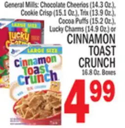 C Town General Mills CINNAMON TOAST CRUNCH, 16.8 Oz. Boxes offer