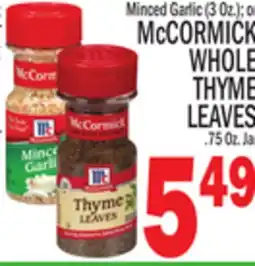 C Town McCORMICK WHOLE THYME LEAVES offer