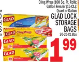 C Town GLAD LOCK STORAGE BAGS, 20-25 Ct. Box offer