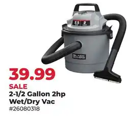 Runnings 2-1/2 Gallon 2hp Wet/Dry Vac offer