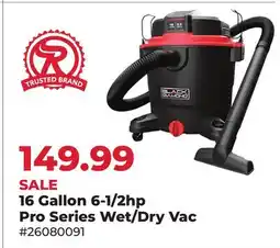Runnings 16 Gallon 6-1/2hp Pro Series Wet/Dry Vac offer