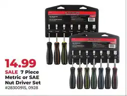 Runnings Black Diamond 7 Piece Metric or SAE Nut Driver Set offer