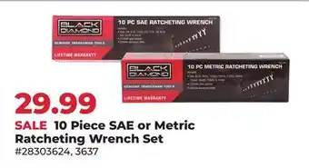 Runnings Black Diamond 10 Piece SAE or Metric Ratcheting Wrench Set offer