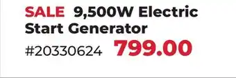 Runnings Black Diamond 9, 500W Electric Start Generator offer