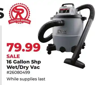 Runnings 16 Gallon 5hp Wet/Dry Vac offer