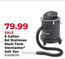 Runnings 6 Gallon 8A Stainless Steel Tank Vacmaster Ash Vac offer
