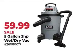 Runnings Black Diamond 5 Gallon 3hp Wet/Dry Vac offer