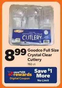 Save a Lot Goodco Full Size Crystal Clear Cutlery offer