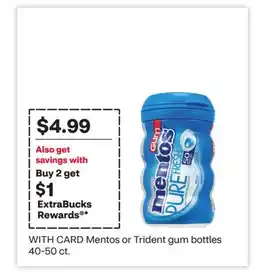 CVS Mentos or Trident gum bottles 40-50 ct offer