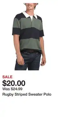 TJ Maxx Rugby Striped Sweater Polo offer