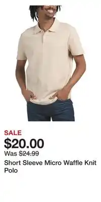 TJ Maxx Short Sleeve Micro Waffle Knit Polo offer