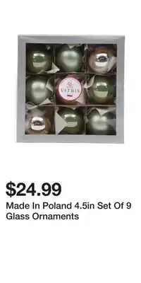 TJ Maxx Made In Poland 4.5in Set Of 9 Glass Ornaments offer