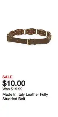 TJ Maxx Made In Italy Leather Fully Studded Belt offer