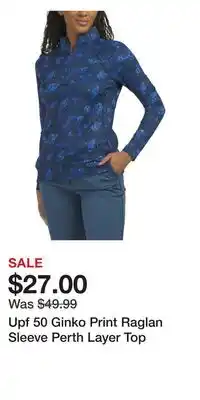 TJ Maxx Upf 50 Ginko Print Raglan Sleeve Perth Layer Top offer