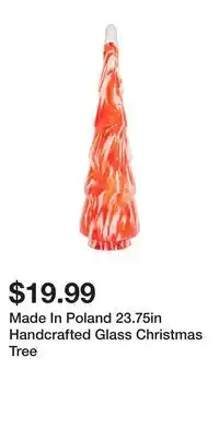TJ Maxx Made In Poland 23.75in Handcrafted Glass Christmas Tree offer