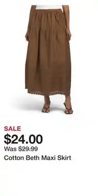 TJ Maxx Cotton Beth Maxi Skirt offer
