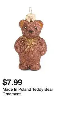 TJ Maxx Made In Poland Teddy Bear Ornament offer