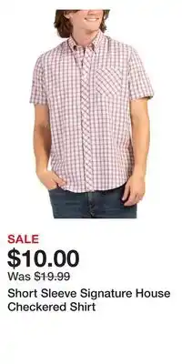 TJ Maxx Short Sleeve Signature House Checkered Shirt offer