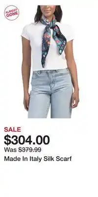 TJ Maxx Made In Italy Silk Scarf offer